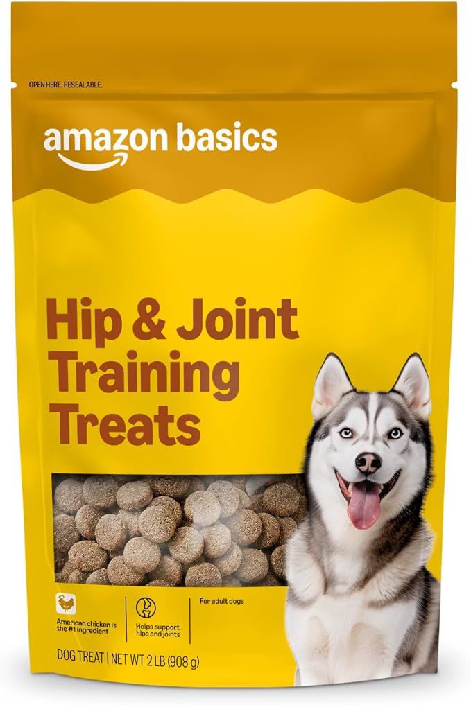 Amazon Basics Chicken FlavorHip & Joint Training Treats forDogs, 2 lb. Bag (32 oz)(Previously Wag)