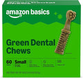 Amazon Basics Dental DogTreats to Help Clean Teeth &Freshen Breath for Small Dogs,Small, Unflavored, Per Pack: 60Count, 2.25 pounds (PreviouslyWag)